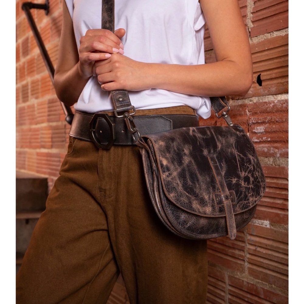 Bed Stu brown Leather Crossbody Bag Saddle purse - Picture 6 of 7